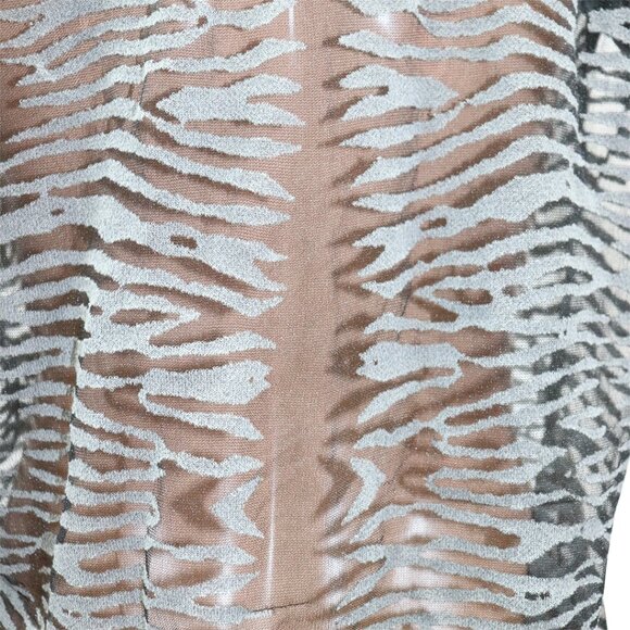 All Saints Gray Black Sheer Animal Print Cardigan Jacket Small - Picture 5 of 5